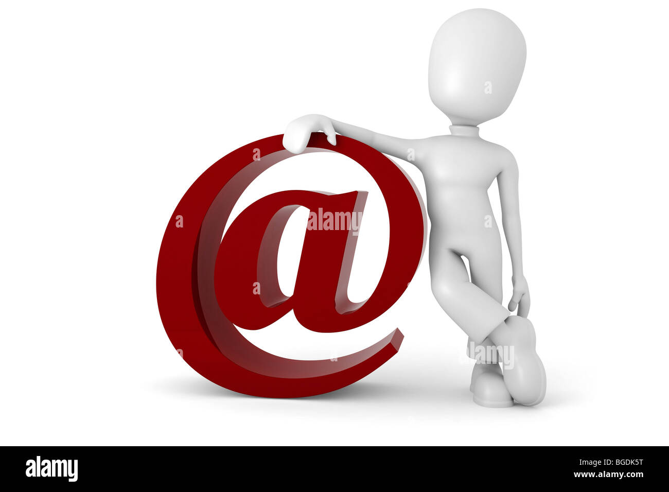 3d uomo in piedi accanto all'e-mail simbolo Foto Stock