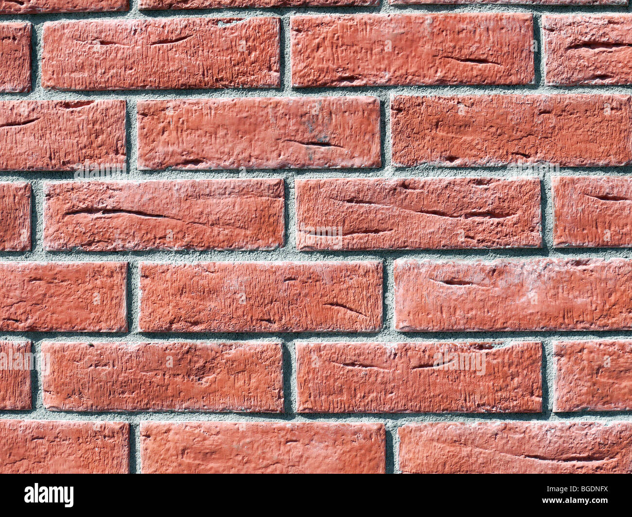 Closeup shot del muro di casa di mattoni rossi Foto Stock