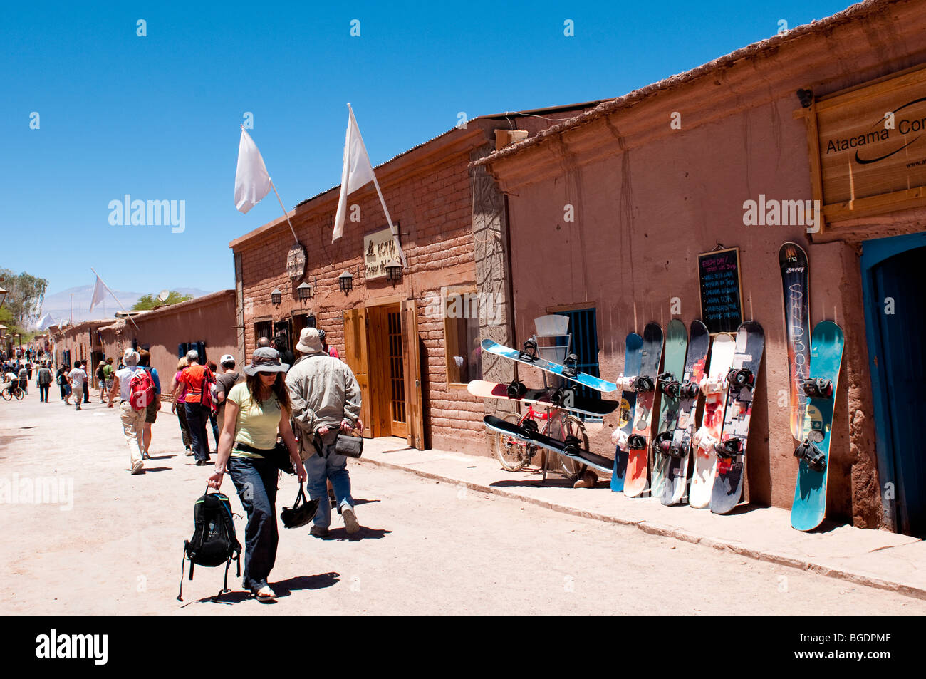 Caracoles Street in San Pedro de Atacama Foto Stock