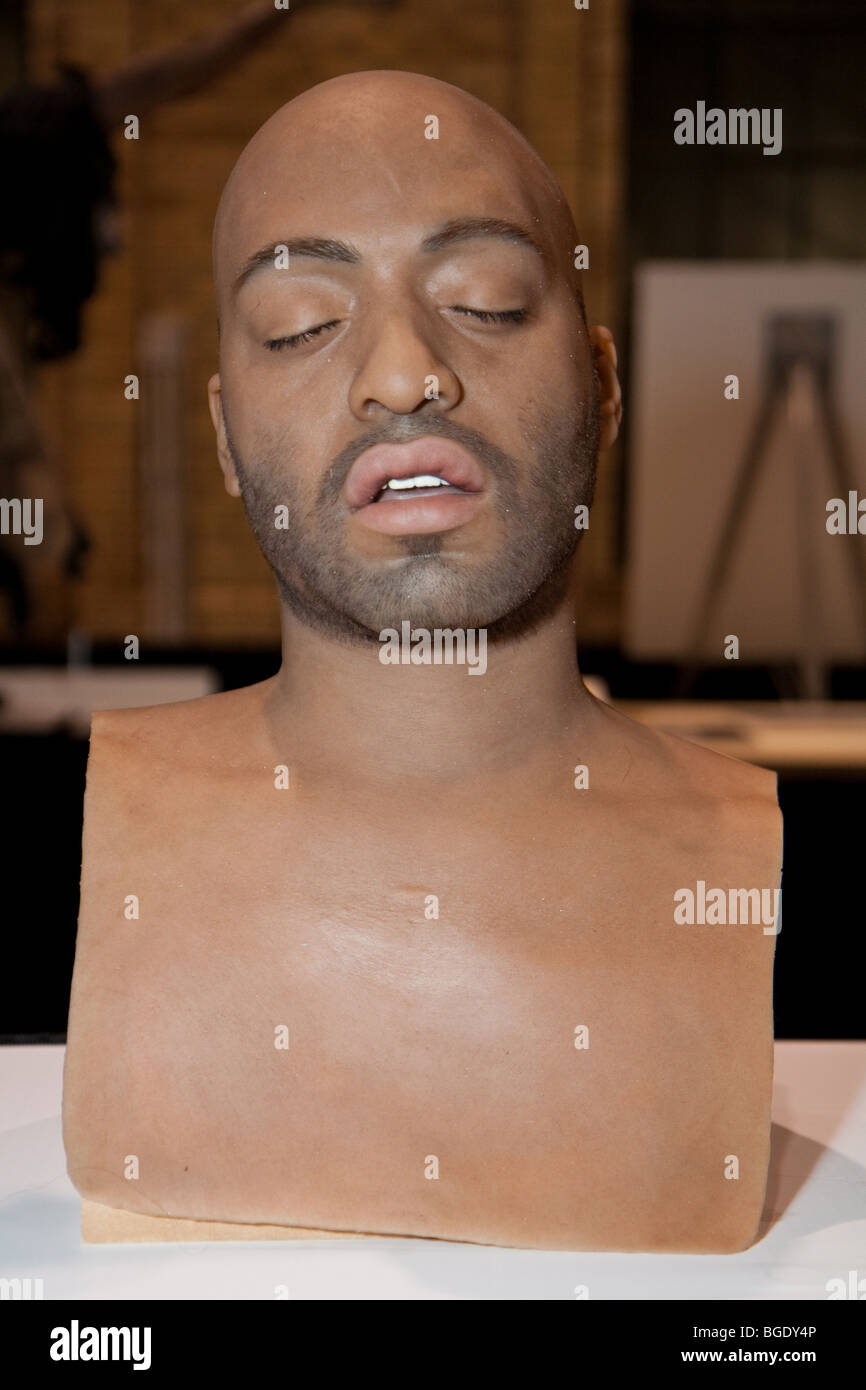Realistiche umano scultura di testa a livello internazionale per la cosmesi artista Trade Show (IMATS) 2009 Toronto Foto Stock