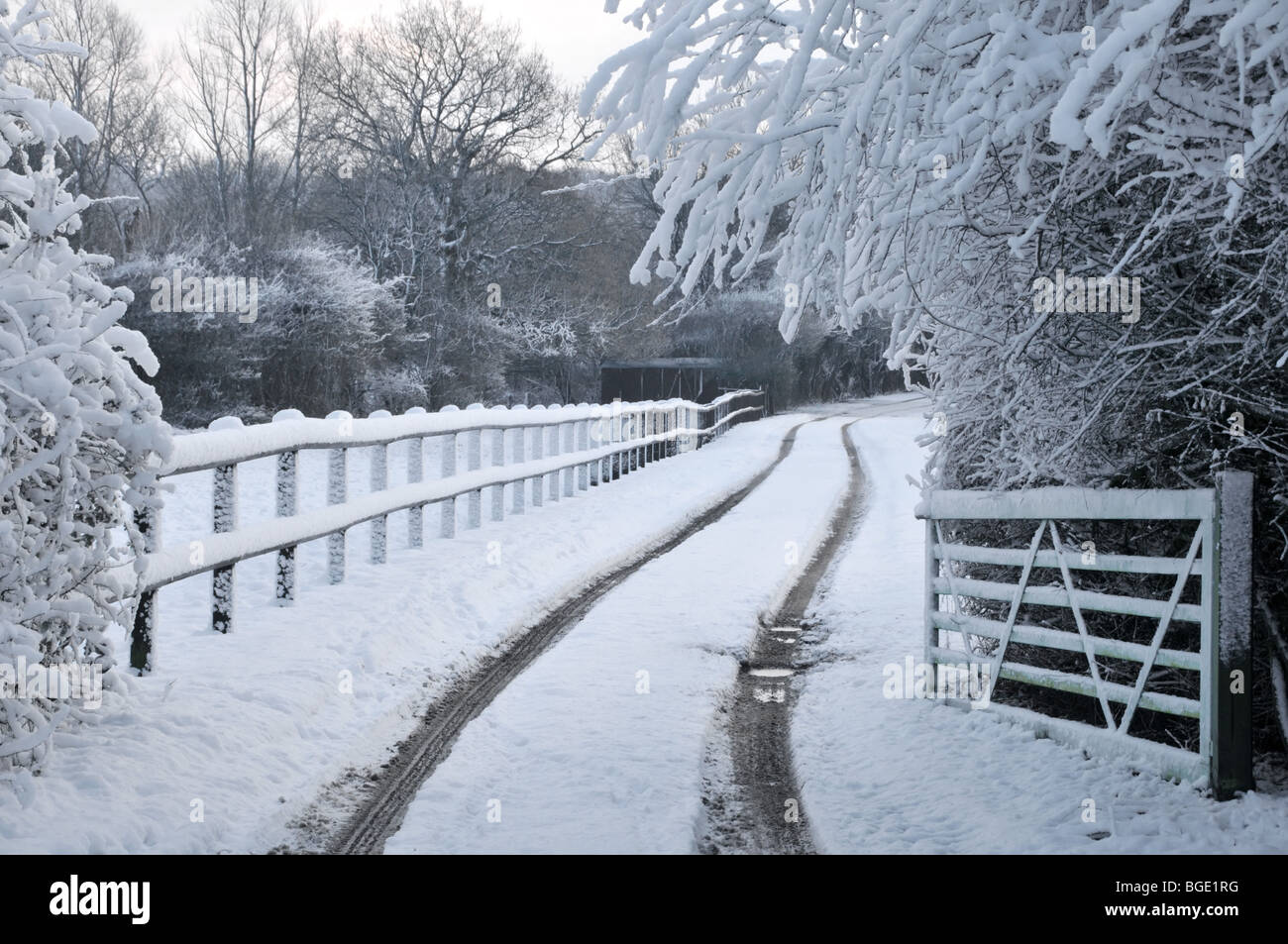 Winter Wonderland entrata unità di proprietà del paese Foto Stock