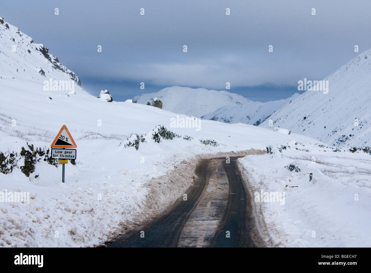 Kirkstone pass, Lake District inverno, Inghilterra, il parco nazionale dei laghi, UK, GB Foto Stock