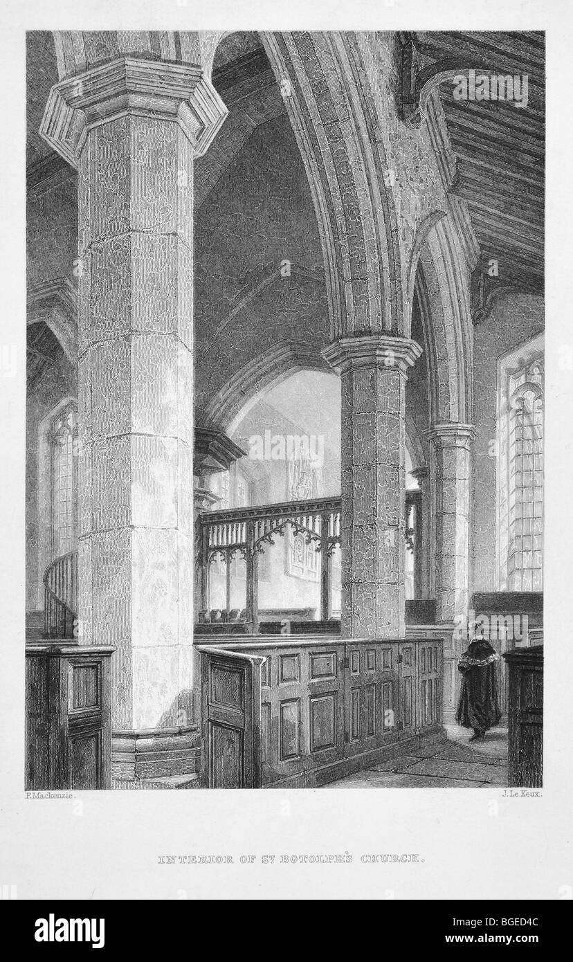 St Botolph's Church, interno Foto Stock