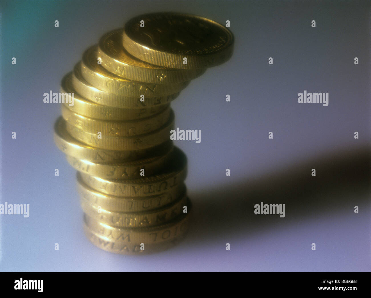 Monete in sterline inglesi Foto Stock