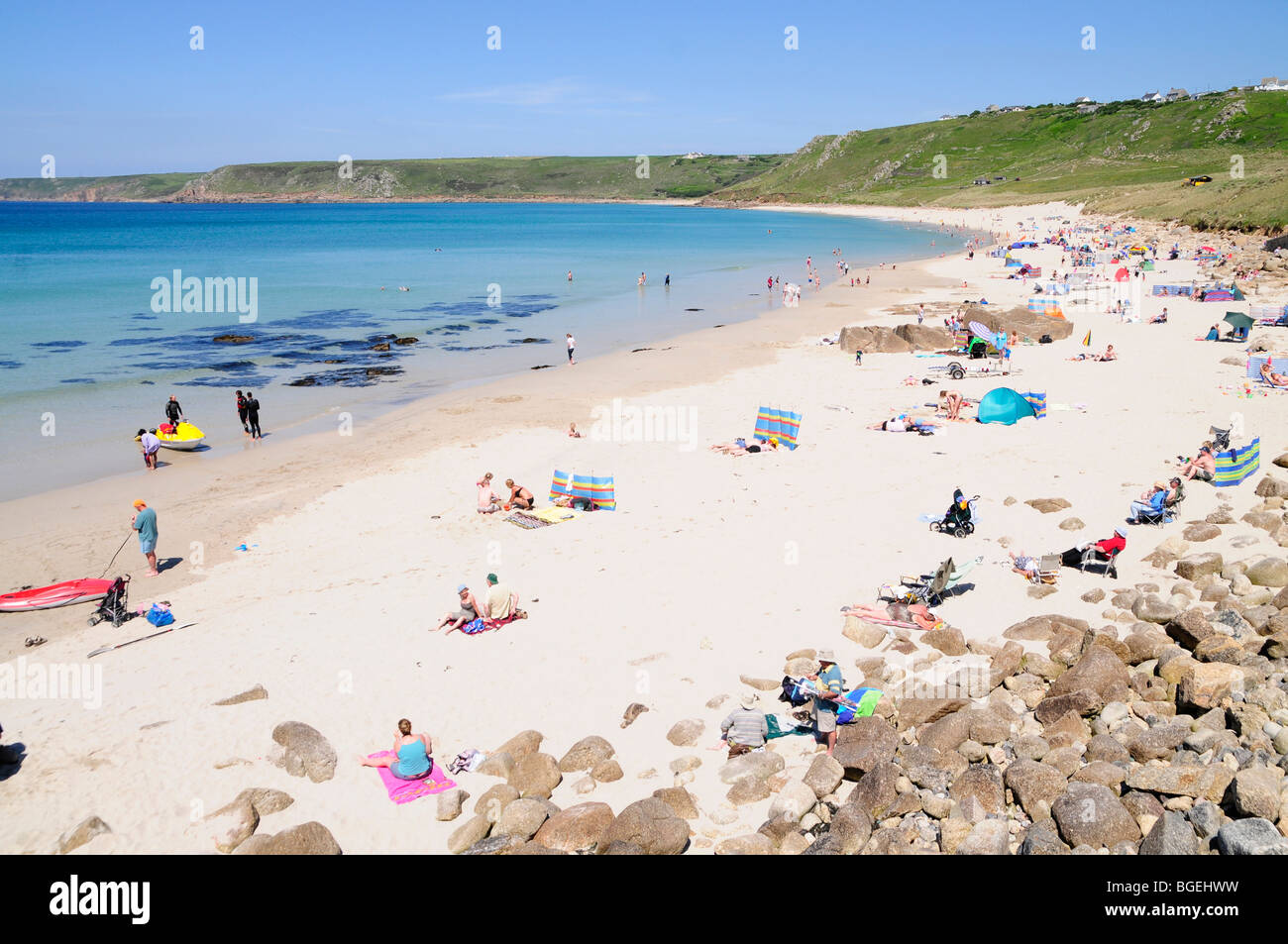 Lucertole da mare sulla spiaggia di Sennen, Cornwall, Regno Unito Foto Stock