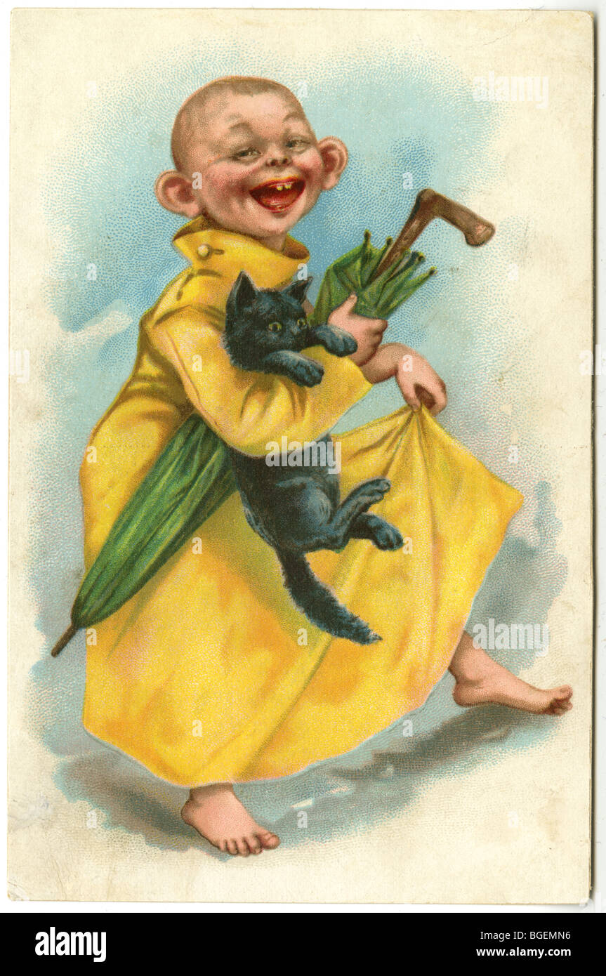 1896 scheda commerciale raffigurante la Yellow Kid di Outcault R.F. Foto Stock