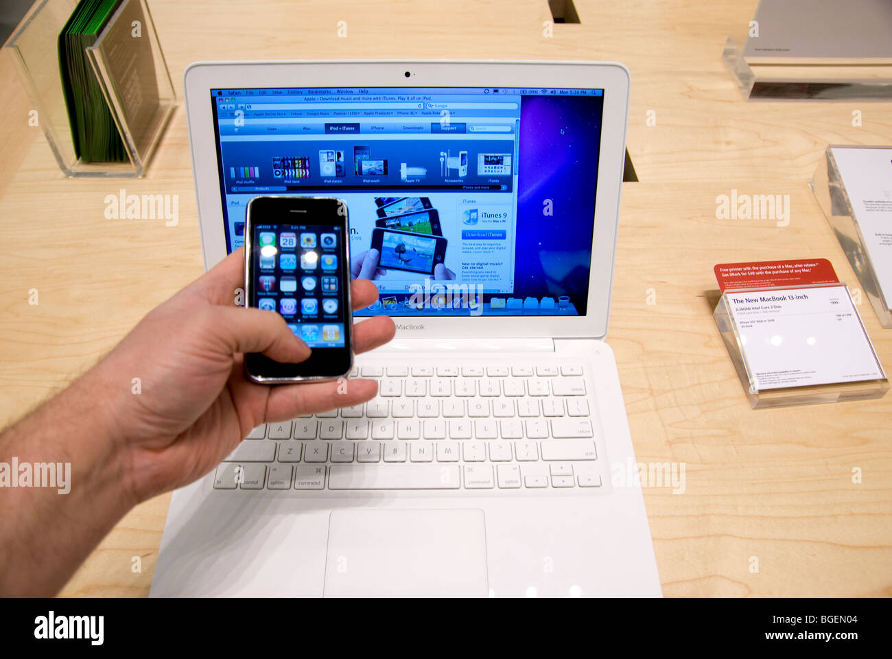 Apple Retail Store, Upper West Side di Manhattan, New York City Foto Stock