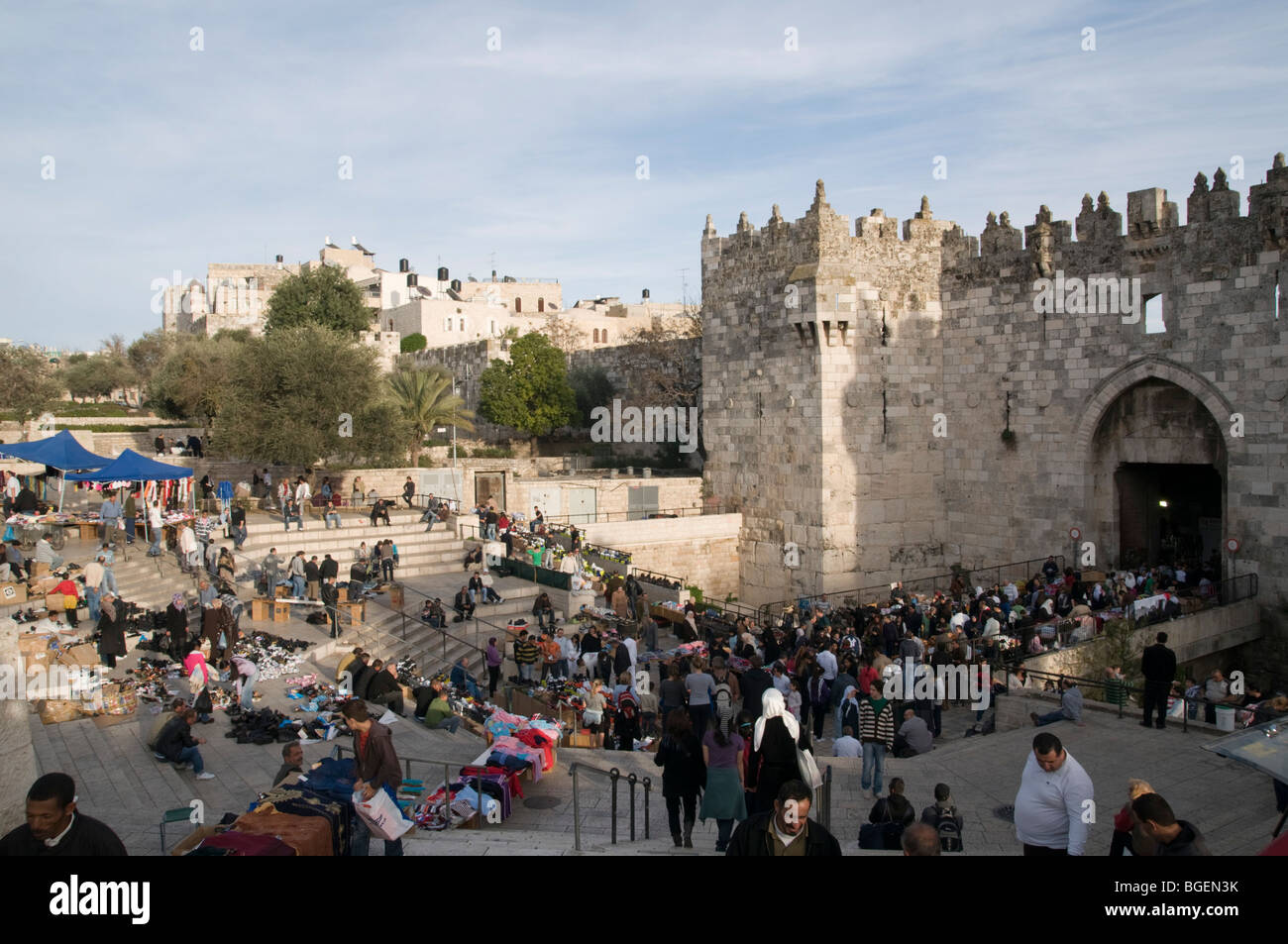 Israele, la città vecchia di Gerusalemme, porta di Damasco Foto Stock