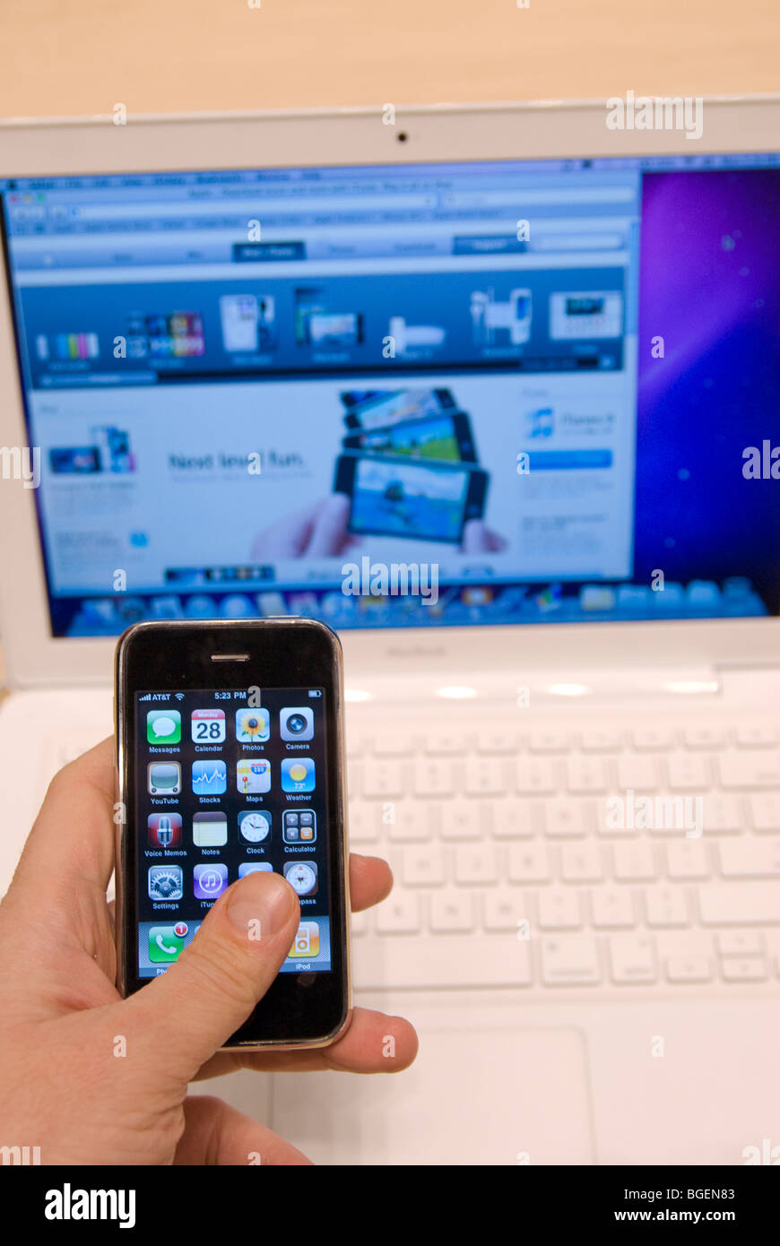 Apple Retail Store, Upper West Side di Manhattan, New York City Foto Stock