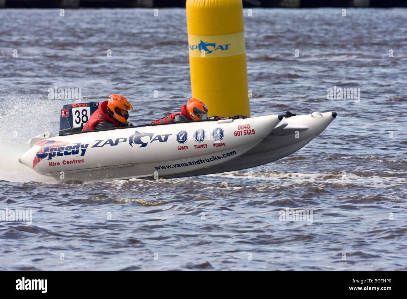 Team Speedy Hire - Zapcat Championship 2009 - Leith Harbour, Edimburgo Foto Stock