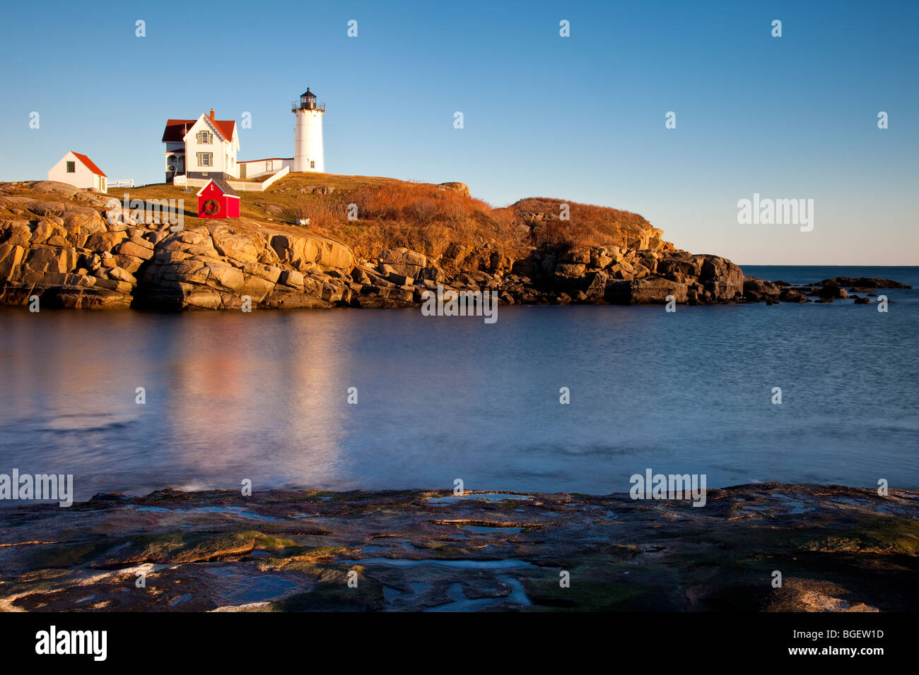Nubble Faro di Cape Neddick, Maine, Stati Uniti d'America Foto Stock