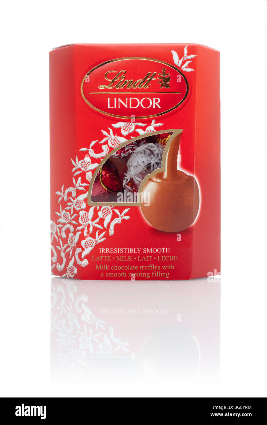 Casella rossa della Lindt Lindor tartufi di cioccolato Foto stock - Alamy