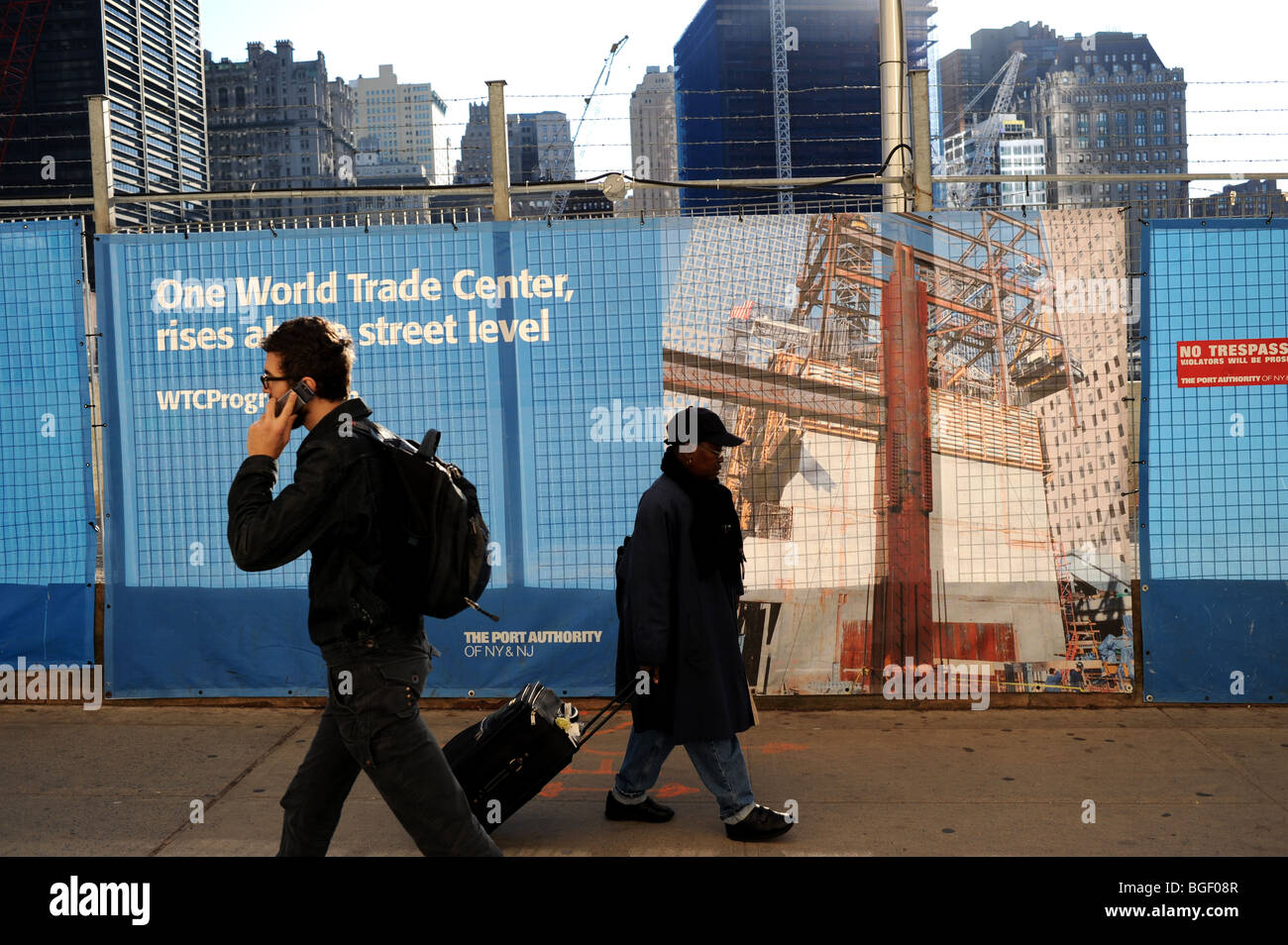 Il sito delle Torri Gemelle World Trade Center 9/11 attacco terroristico a Manhattan New York STATI UNITI D'AMERICA Foto Stock