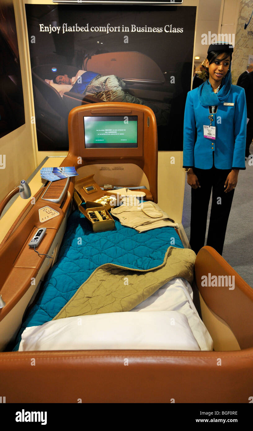 "Business class" a letto piatto da Oman Air sul display Foto Stock