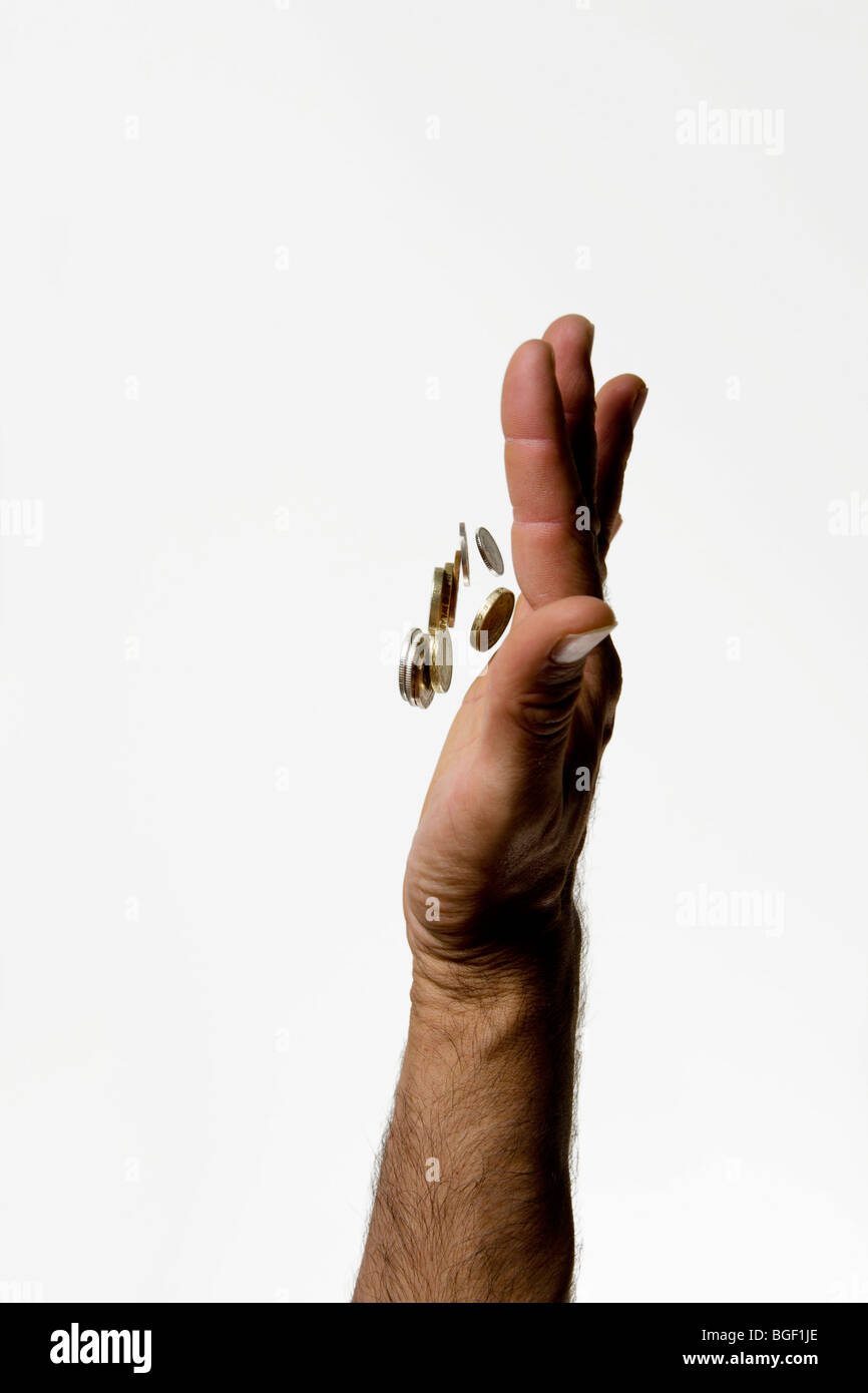 L'uomo han caduta di denaro nel Regno Unito Foto Stock