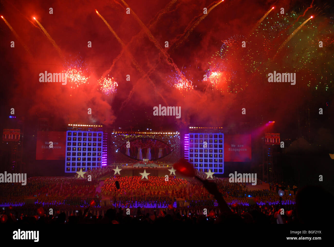 Festa nazionale, 9 agosto 2009, Marina Bay, Singapore Foto Stock