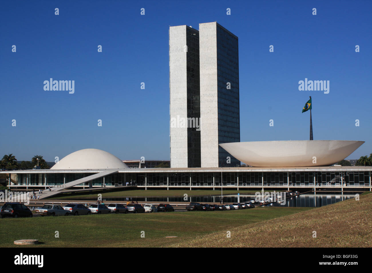 Congresso nazionale, Brasilia, Oscar Niemeyer Foto Stock