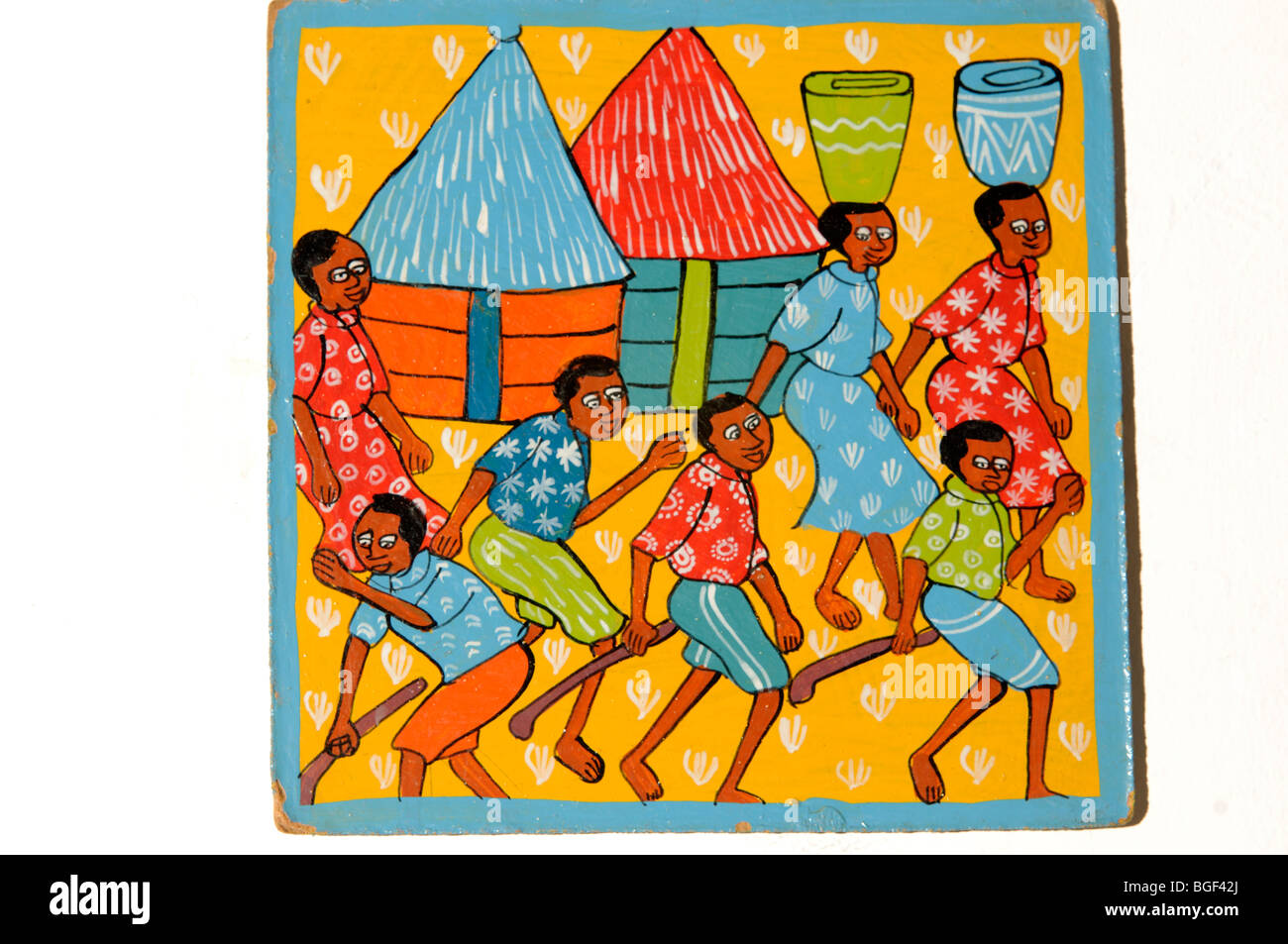 Ingenuo arte tribale da Lusaka, Zambia Foto Stock