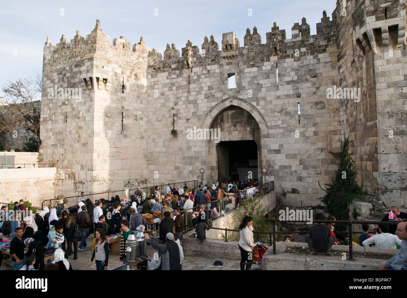 Israele, la città vecchia di Gerusalemme, porta di Damasco Foto Stock