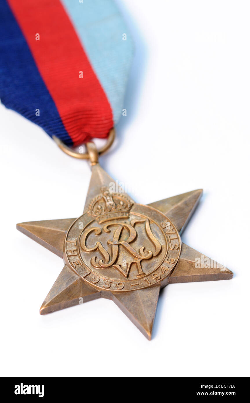 WW2 Medal - 1939-1945 Star, con nastro Foto Stock