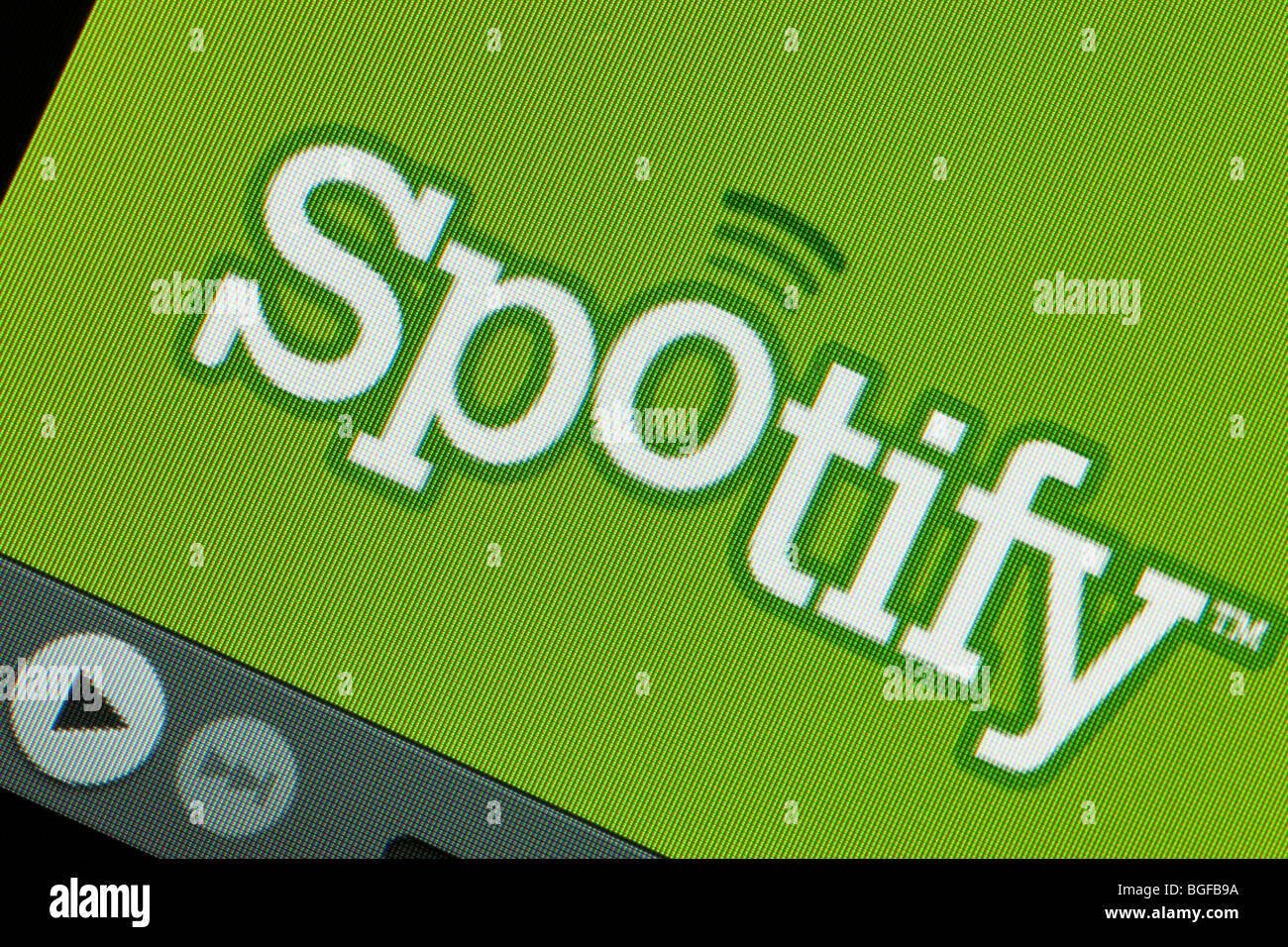 Spotify player di musica online. screenshot Foto Stock