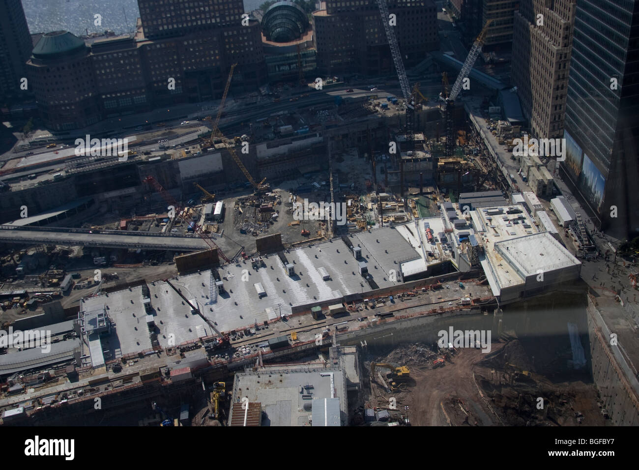 Riqualificazione di Ground Zero dal diciassettesimo piano di Hilton Hotel - Giugno 2008 Foto Stock