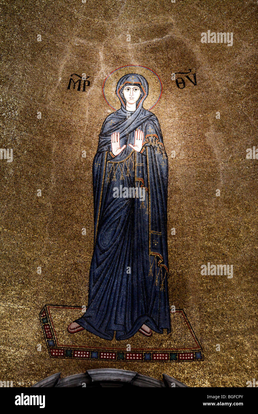 Mosaico bizantino, chiesa di Santa Maria e San Donato, Murano, Venezia, Veneto, Italia Foto Stock