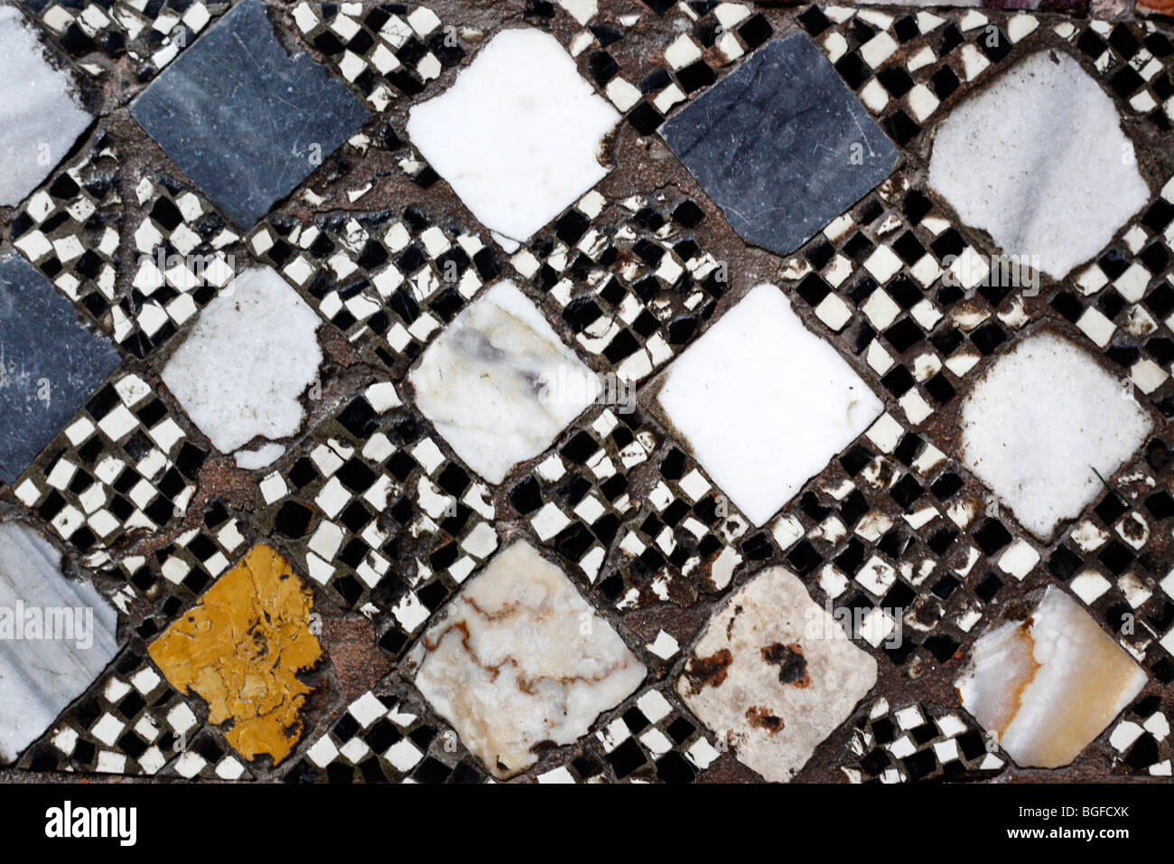 Mosaico bizantino pavimento, chiesa di Santa Maria e San Donato, Murano, Venezia, Veneto, Italia Foto Stock