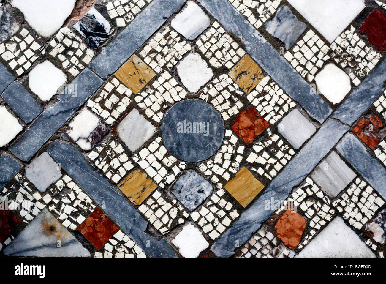 Mosaico bizantino pavimento, chiesa di Santa Maria e San Donato, Murano, Venezia, Veneto, Italia Foto Stock