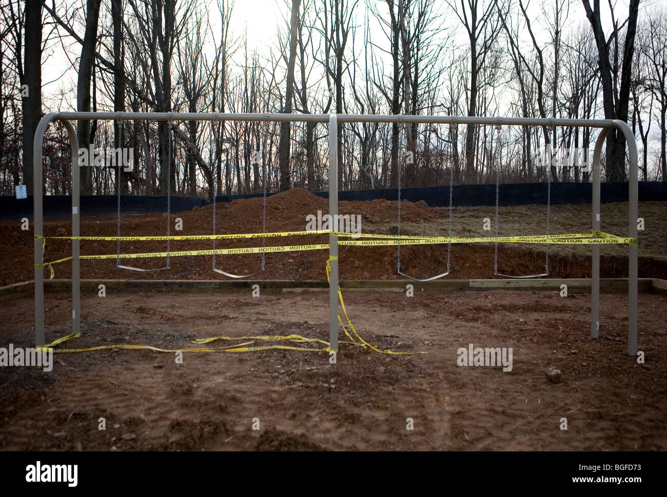 27 dicembre 2008 - clarksburg, Maryland - alloggiamento incompiuta di costruzione per lo sviluppo in un sobborgo del maryland al di fuori di Washington, DC. Foto Stock