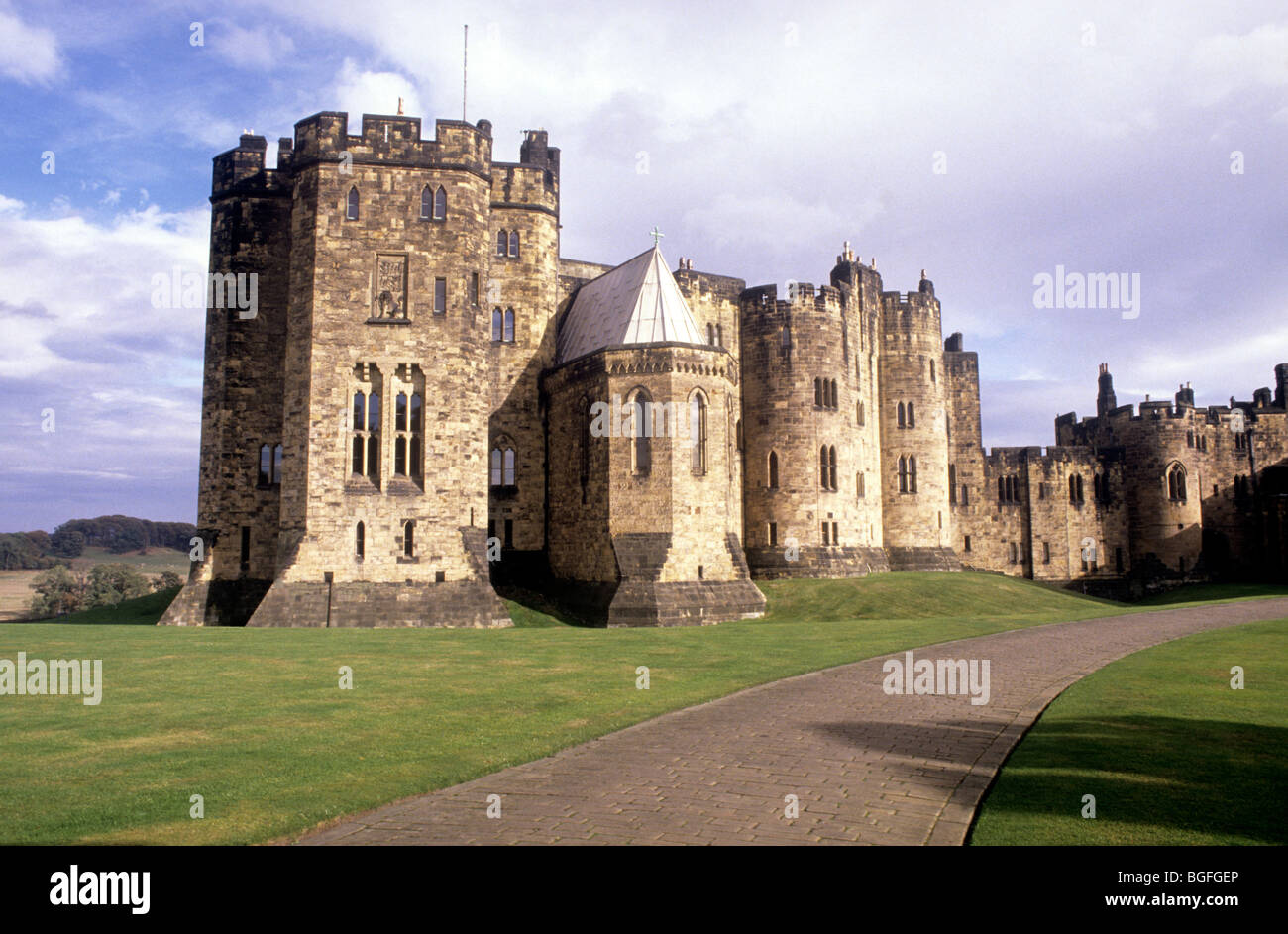 Alnwick Castle, mantenere interna, Northumberland inglese castelli medievali England Regno Unito Foto Stock