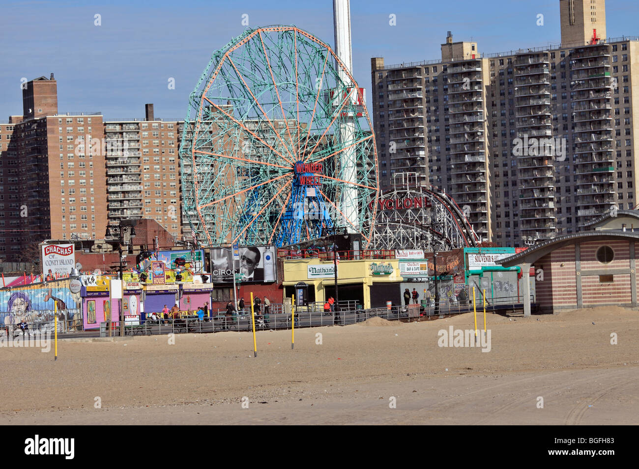 Coney Island Beach e parco divertimenti, Brooklyn, NY Foto Stock