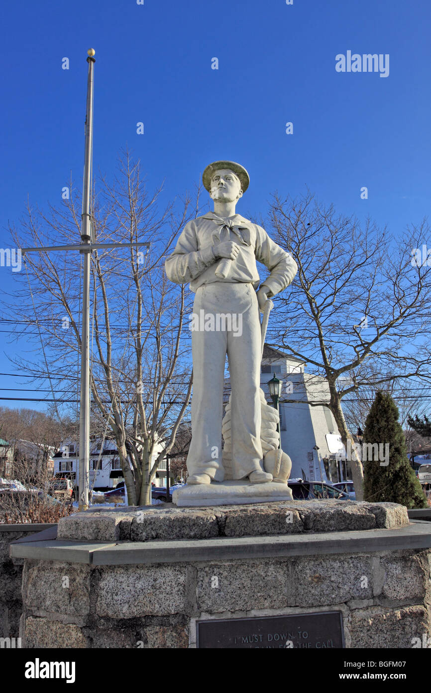 Sailor's Monument, Port Jefferson porto di Long Island, NY Foto Stock