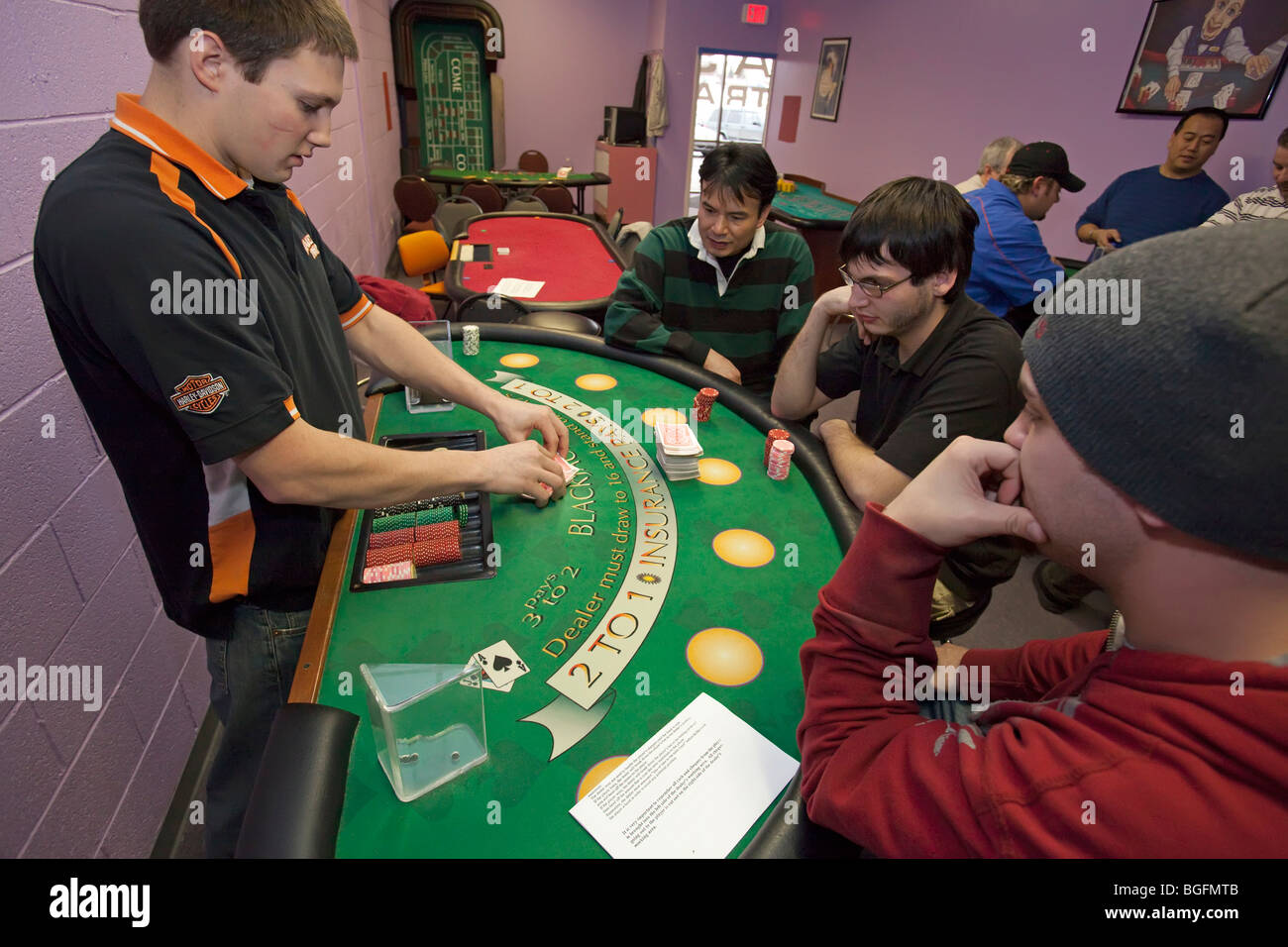 Lavoro di formazione per i lavori del casinò Foto Stock