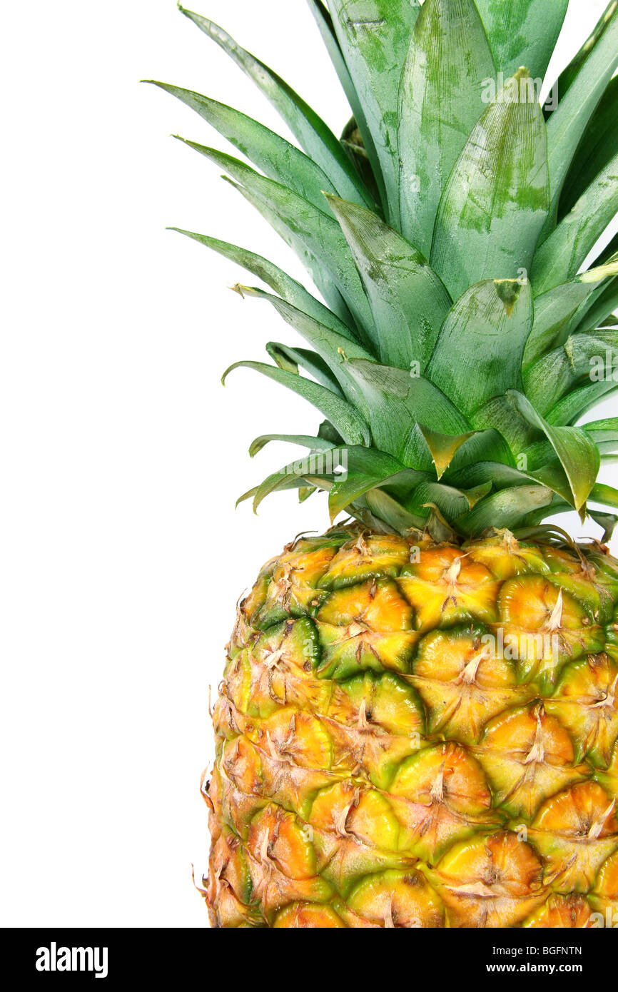 Ananas fresco su sfondo bianco Foto Stock