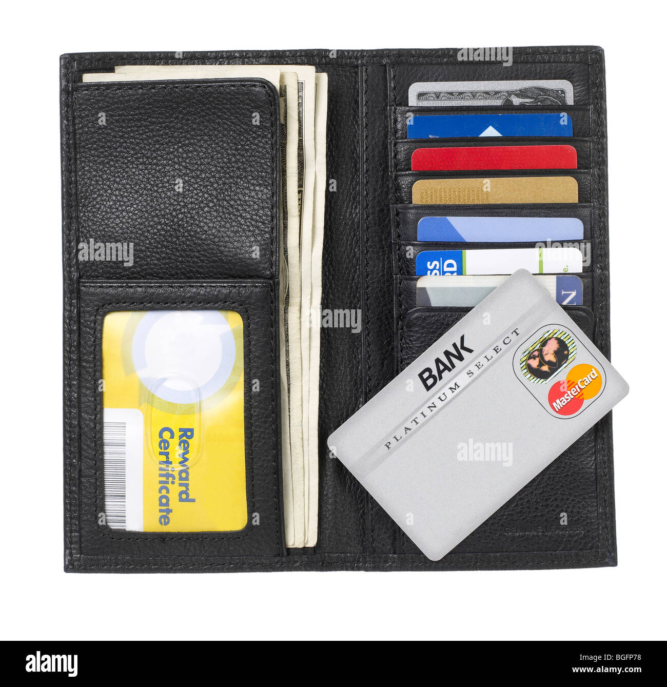 Billfold wallet carte di credito titolare di denaro Foto Stock