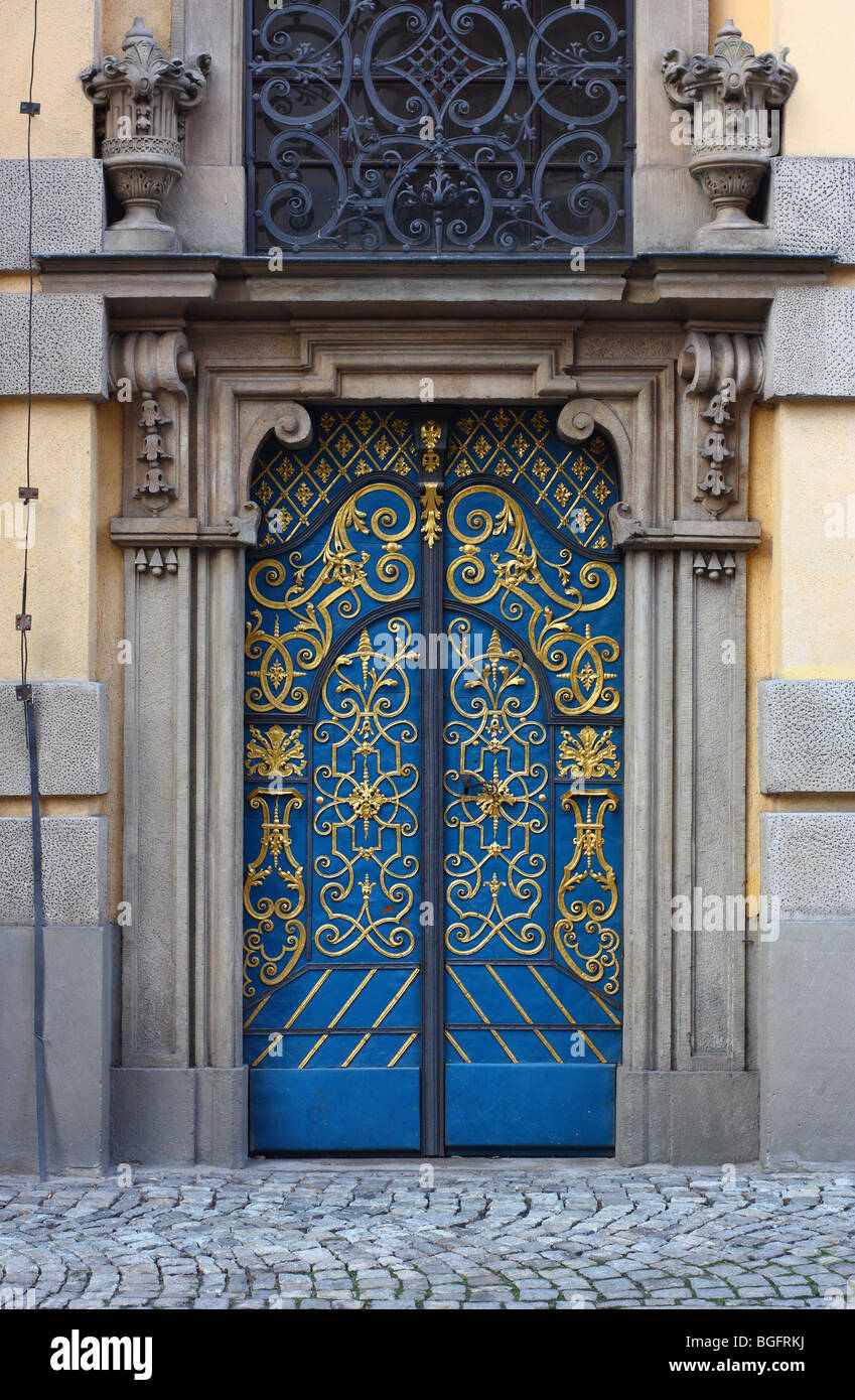 Barocco ornato porta università di Wroclaw Aula Leopoldina Foto Stock