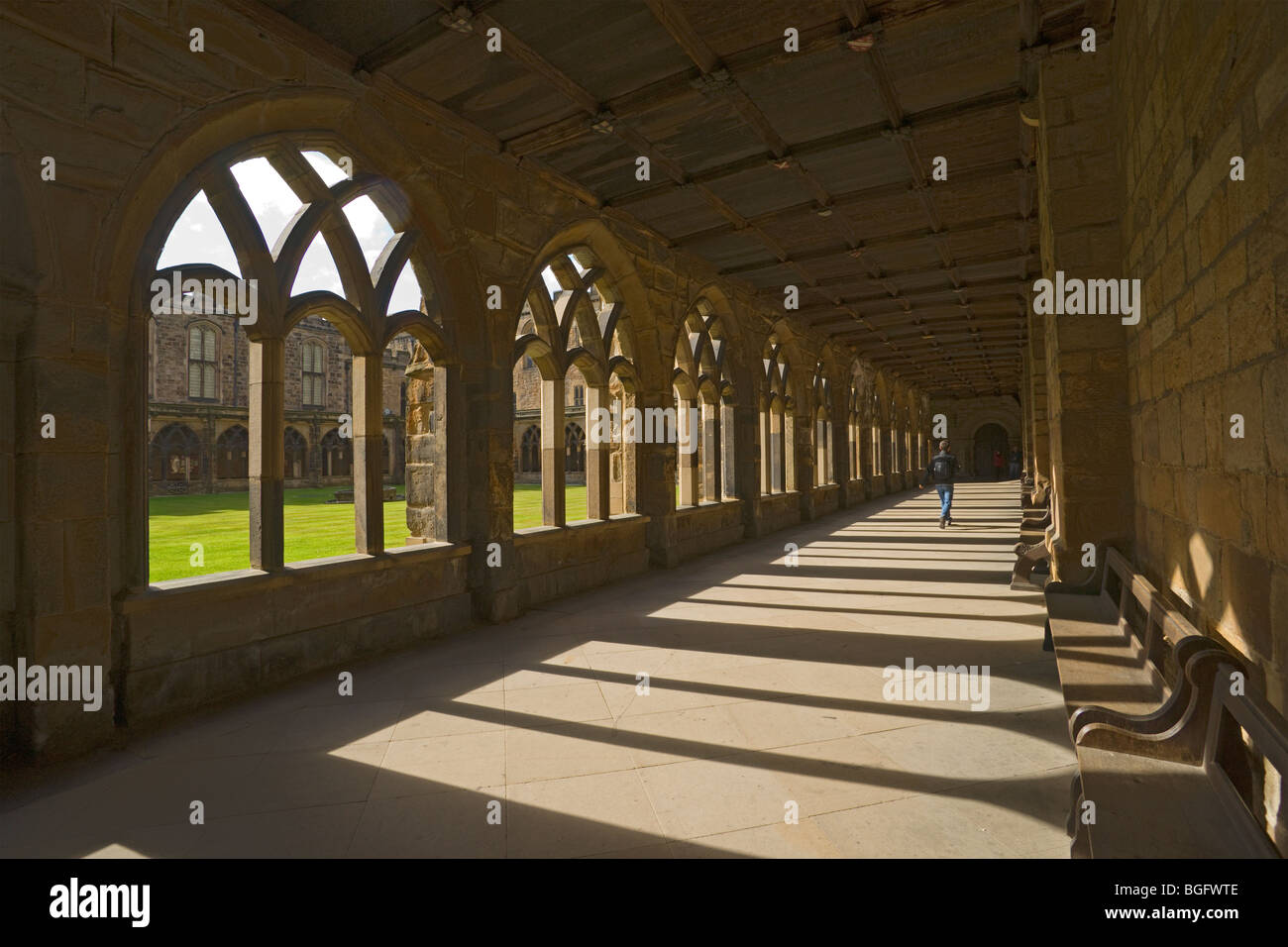 La Cattedrale di Durham, chiostri, County Durham, Inghilterra, Foto Stock