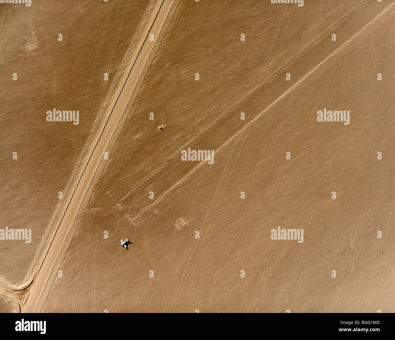 Deserto pista di atterraggio per aerei, Namibia Foto Stock