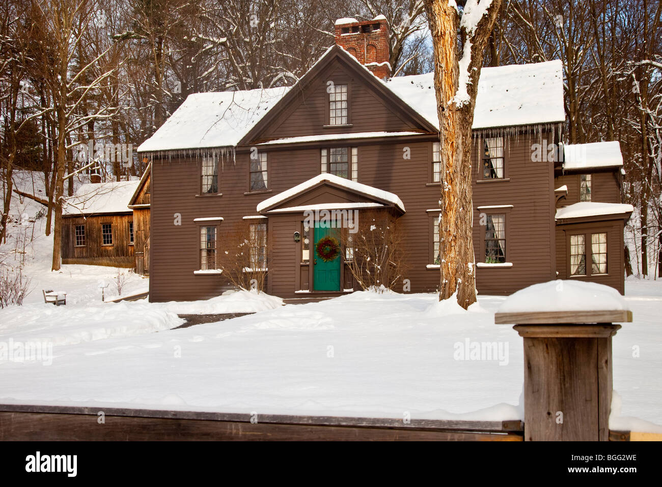 L inverno al Louisa May Alcott home in concordia Massachusetts USA Foto Stock