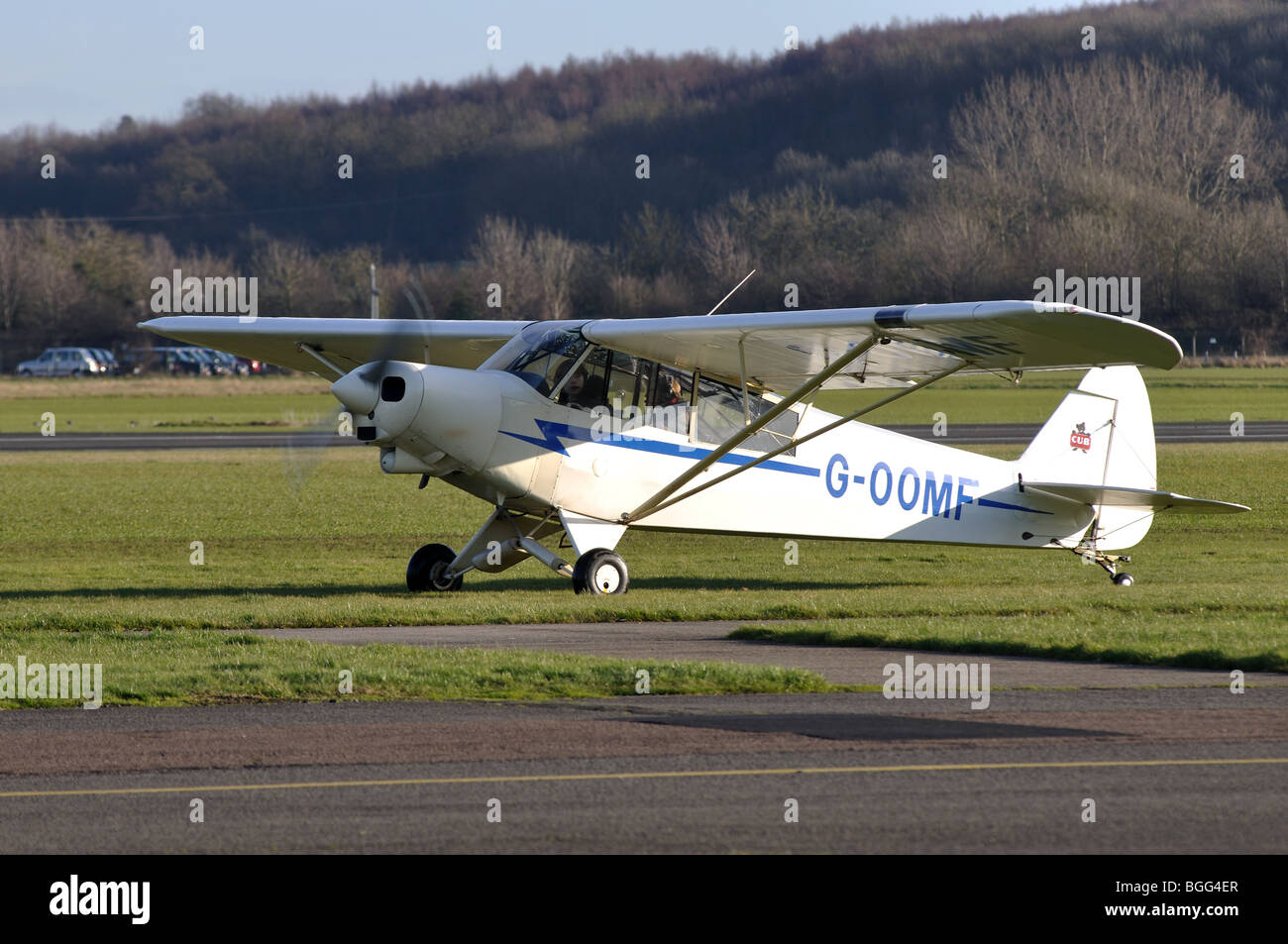 Piper PA18 Super Cub aeromobili a Wellesbourne Airfield, Warwickshire, Regno Unito Foto Stock