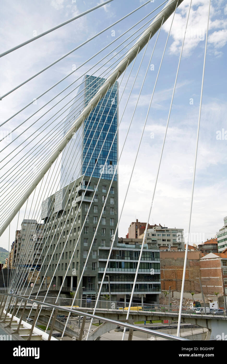 Ponte Zubizuri, Bilbao, Spagna Foto Stock