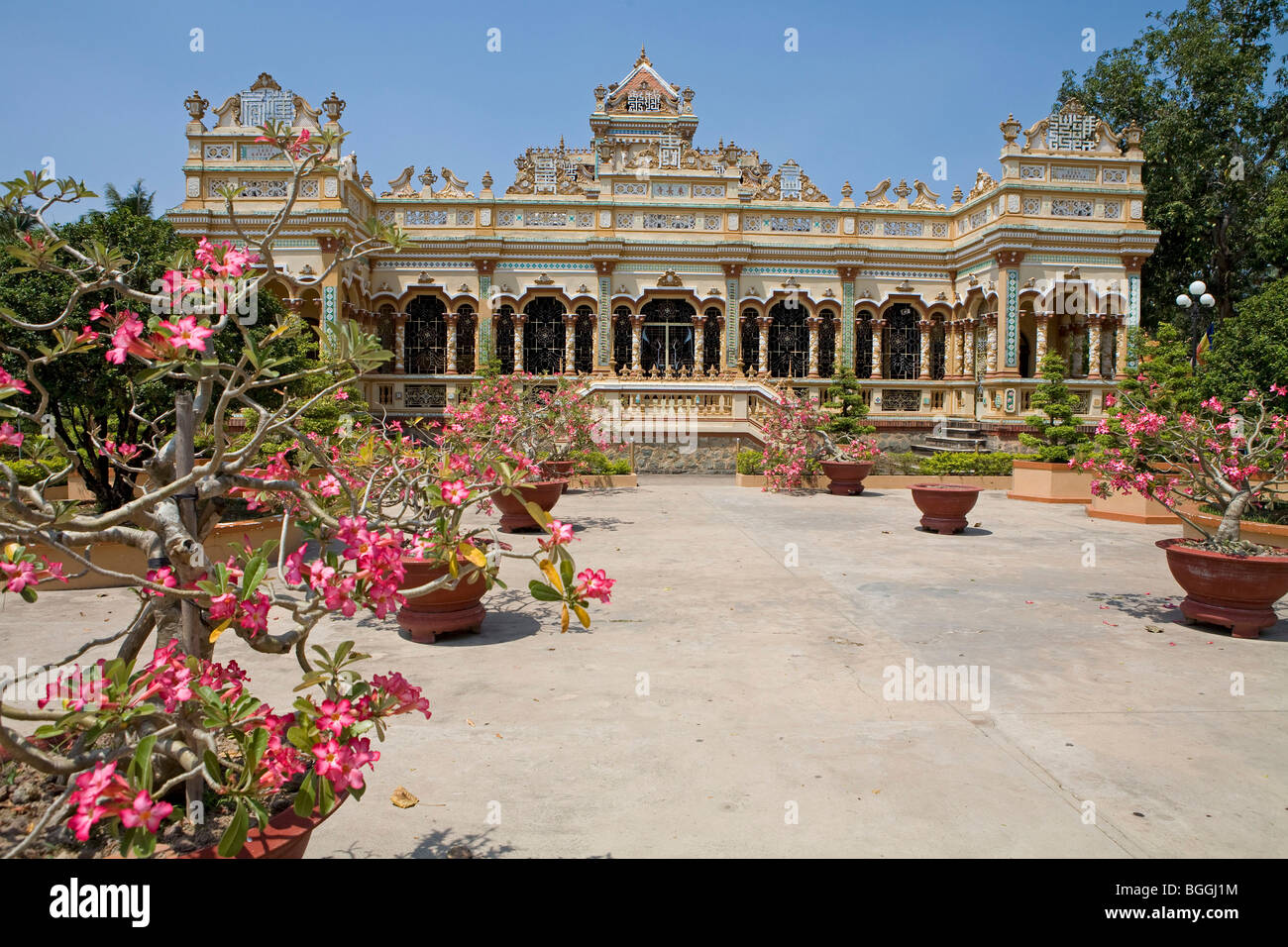 Vinh Trang Pagoda, Vietnam, vista frontale Foto Stock