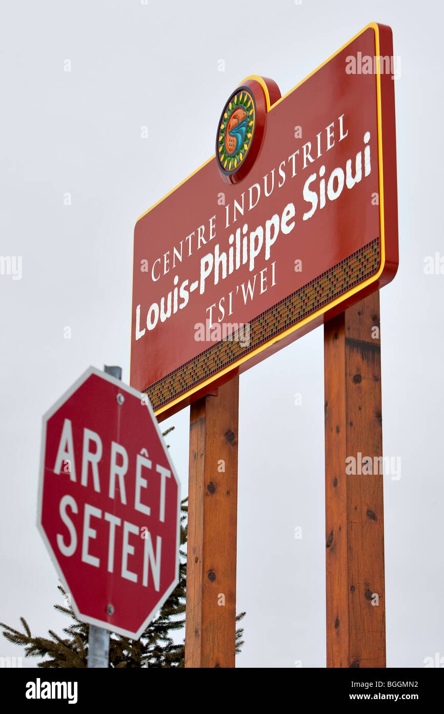 Centro industriel Louis-Philippe Sioui centro industriale è raffigurato in Huron riserva di Wendake vicino a Quebec City Foto Stock