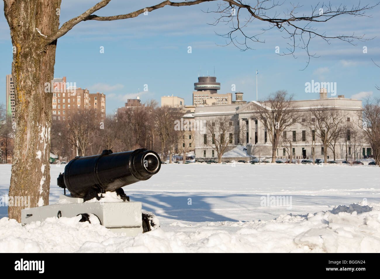 Vecchio canonico e Musee National des Beaux-art du Québec sulle pianure di Abramo nella città di Québec Foto Stock