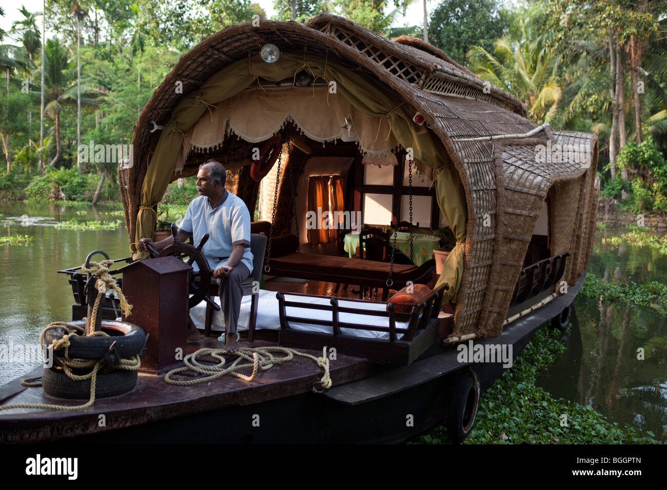 Houseboat tour nelle backwaters del Kerala india Foto Stock