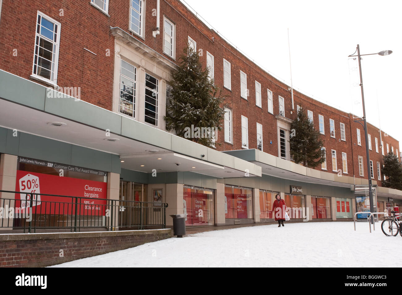 John Lewis department store - Le vendite di gennaio intorno a Norwich nel record nevicata del gennaio 2010 Foto Stock