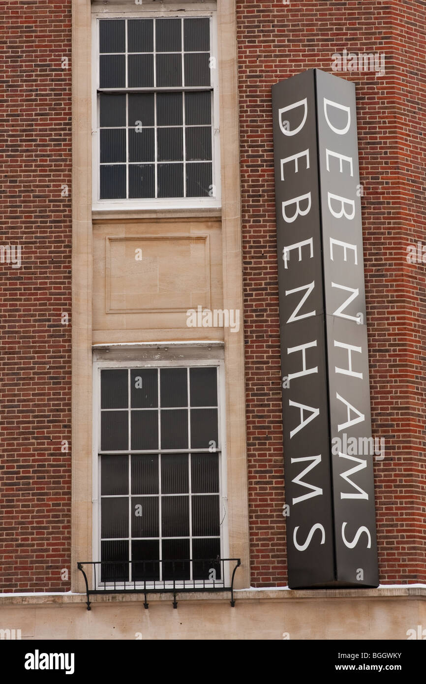 Negozio Debenhams - Norwich nel Regno Unito nevicata dei primi di gennaio 2010. Foto Stock