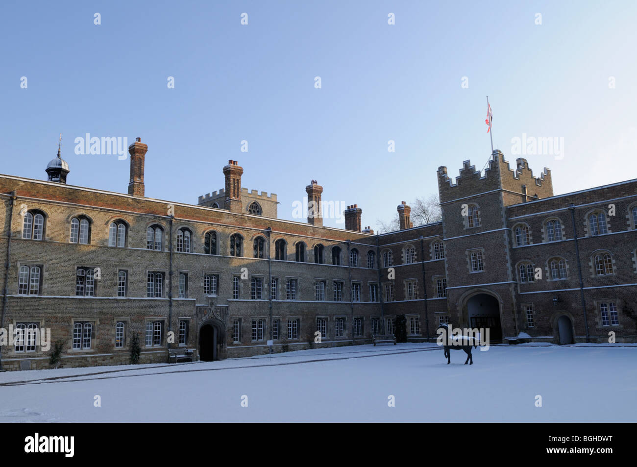 Inghilterra; Cambridge; Jesus College in inverno Foto Stock