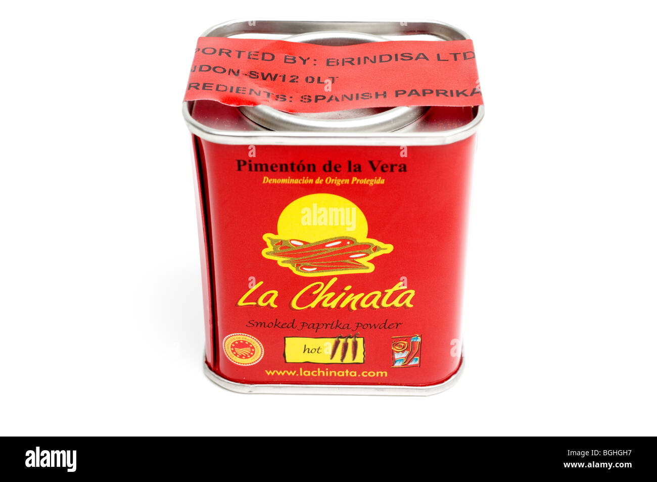 Rosso di stagno' Pimenton de la Vera ''La chinata' affumicato spagnolo la paprica in polvere Foto Stock